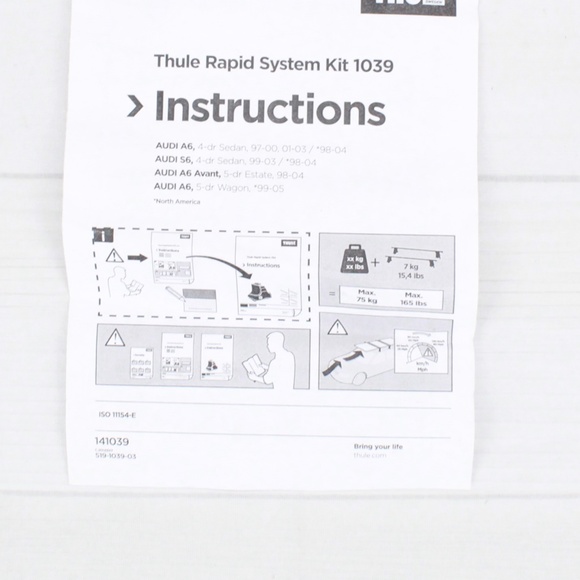 Thule Black Rapid System Kit 1039 Audi Roof Rack - SOLD AS IS - Picture 4 of 5